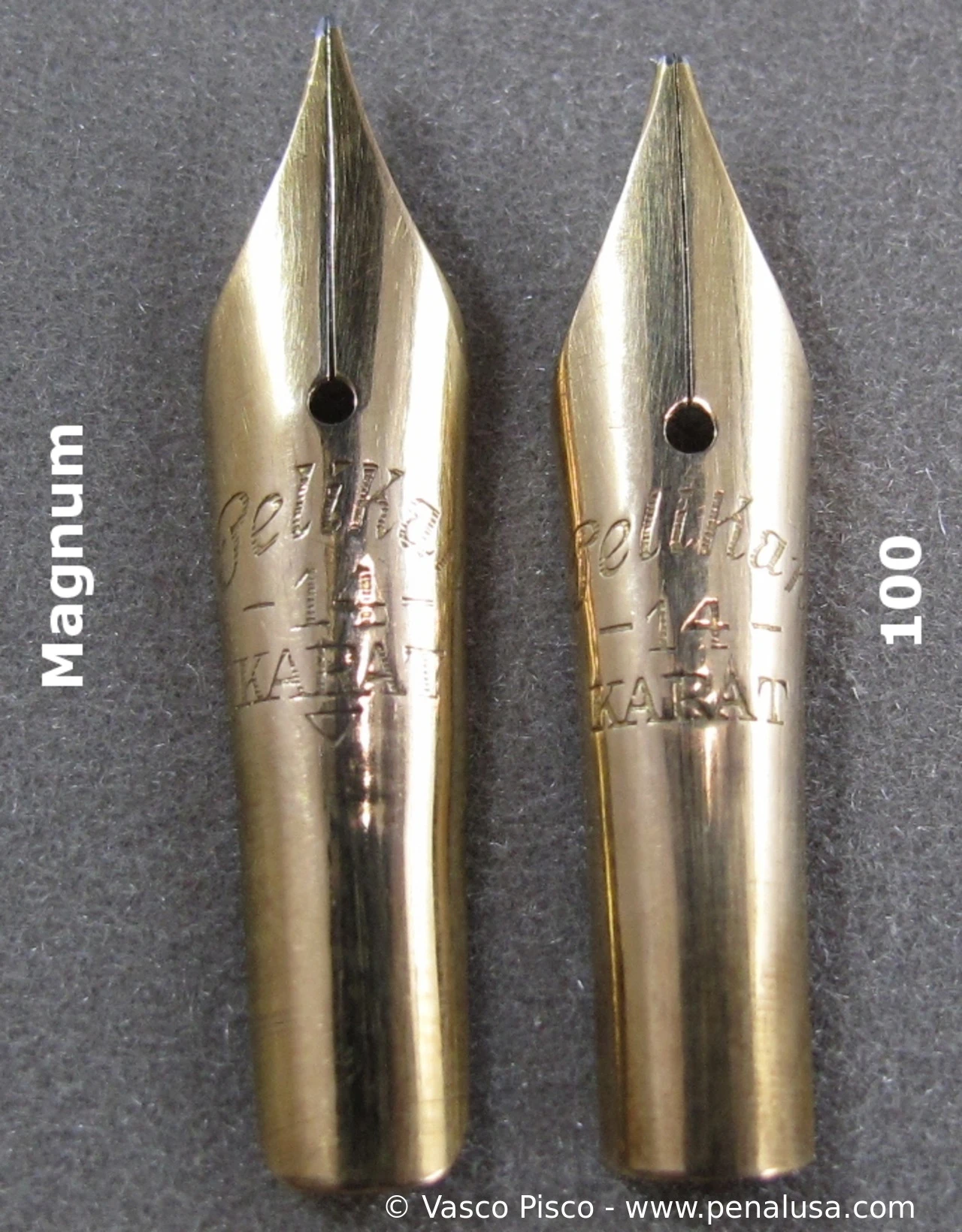Vergleich der Federn des Pelikan Magnum vs. Pelikan 100 Vergleich der Federn des Pelikan Magnum vs. Pelikan 100
