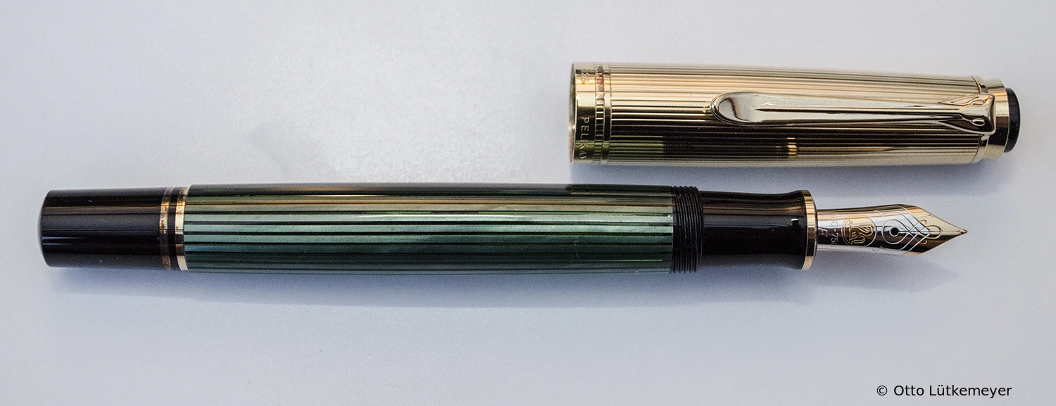 Pelikan M650 Grün-Gestreift/Vermeil
