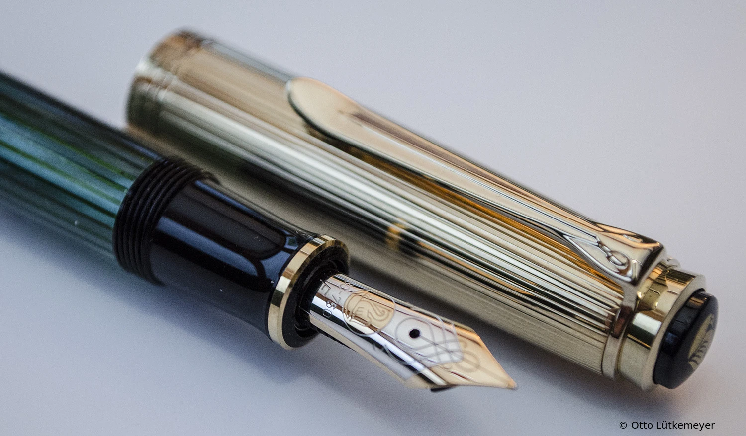 Pelikan M650 Grün-Gestreift/Vermeil
