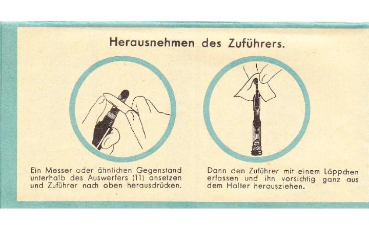 Herausnehmen des Zuführers